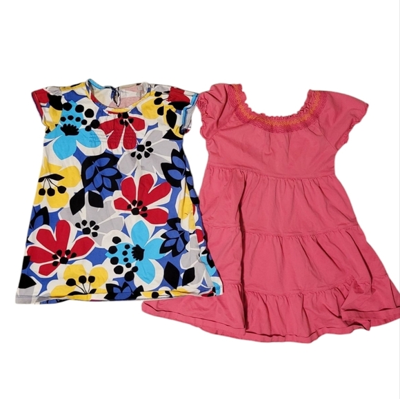 Bundle Hanna Andersson Girls Short Sleeve Summer Dresses Tea Party Floral Cotton - Picture 1 of 11